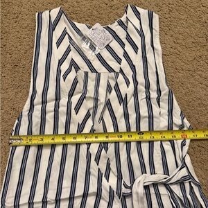Free People Blue and White Striped Top